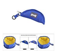 Jonlaki Portable Folding Pet Feeder for Dogs and Cats - Lightweight and Compact Feeding Dish Bowl with -Skid Base, for Travel (Blue)