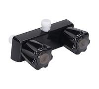 Jonlaki RV Shower Faucet Valve with 2 Knobs Wheel for Easy Control, and Compatible Diverter Mixing Valve for Motor Home (Black Base Black Knob)