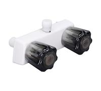 Jonlaki RV Shower Faucet Valve with 2 Knobs Wheel for Easy Control, and Compatible Diverter Mixing Valve for Motor Home (White Base Brown Knob)