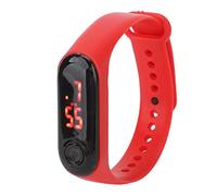 Jonlaki S Electronic Watch with LED Display and Comfortable Silicone Band - Sports Accessory for Kids in Red (Red)