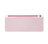 Jonlaki Tabletop Dry Erase Glass Whiteboard with Storage for Office & Home Use - Stylish Design (Pink)