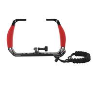 Jonlaki Underwater Diving Rig Tray Mount with -Slip Grip, Dual Cold Shoe, /4in & 3/8in Screw Holes for Action Cameras, & More (Red)