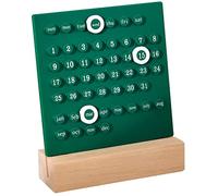 Jonlaki Wooden Kids Calendar - DIY Hand Operated Perpetual Calendar for Home,Develop Planning Skills,Wooden Base,Educational Toy for Preschool Learning Activities (Green)