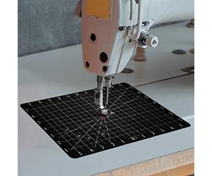 Jonnick Improved Version Quilting Slider Mat with Tacky Back - Free Motion Quilting Accessories-Grid Marked Make Sewing Easier (Black, 11.8"X7.87")