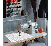 Jonnick Quilting Slider Mat with Tacky Back - sew Slip mat for Quilting - Free Motion Quilting Accessories-Grid Marked Make Sewing Easier (White, 12 x 20)