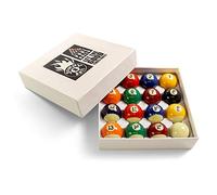 Jonny 8 Ball 1 5/8 Inch (41mm) Economy Spots & Stripes Numbered American Kids Junior Pool Balls with Storage Box