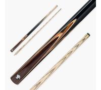 Jonny 8 Ball 57 Inch 2 Piece Centre Joint Matching Ash Snooker Cue with Genuine Multi Spliced Butt and 9mm Leather Tip (Tiger Cue Only)