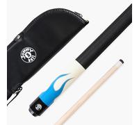 Jonny 8 Ball 58 Inch FLAME 2 Piece Steel Joint Snooker Pool Cue with Maple Shaft & 11mm Tip - American Style (Blue with Soft Case)