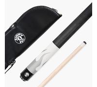 Jonny 8 Ball 58 Inch FLAME 2 Piece Steel Joint Snooker Pool Cue with Maple Shaft & 11mm Tip - American Style (Silver with Soft Case)