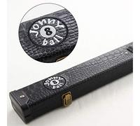 Jonny 8 Ball Black Crocodile Leather Design 2 Piece Cue Case For Snooker or Pool Cue. With Flexible Carry Handle and Premium Suede Style Interior.