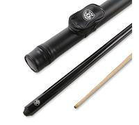 Jonny 8 Ball BLACK JET PRO PRECISION 57 Inch 8mm Tip English Pool Cue with Matching Ash Grain Tubular Case