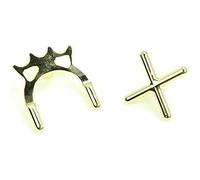 Jonny 8 Ball Brass Cross & Bridge Toeless Rest Heads for Snooker or Pool