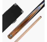 Jonny 8 Ball Challenger 57 Inch 2 Piece Centre Joint English Pool Cue and Case Set with 8mm Pro Leather Tip with Black Hard Case (Blue Maple)