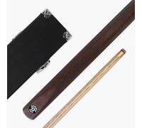 Jonny 8 Ball Challenger 57 Inch 2 Piece Centre Joint English Pool Cue and Case Set with 8mm Pro Leather Tip with Black Hard Case (Dark Ziricote)