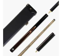 Jonny 8 Ball Classic Range 57 Inch 3/4 Jointed English Pool Cue and Case Set 8.5mm Tip with - Black Hard Case and Mini Butt Extension (Tiger)