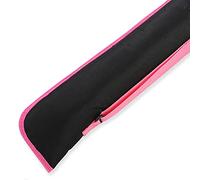Jonny 8 Ball Fur Lined Centre Joint Cue Case - Black with Pink Piping 2 Piece Case for Snooker Pool Cue