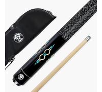 Jonny 8 Ball Geometric 2 Piece Centre Joint Snooker Pool Cue with 10mm Tip (Blue Cue with Case)