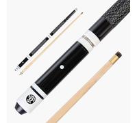 Jonny 8 Ball Hardwood 4 Piece Adjustable Snooker Pool Cue & 4 x 11mm Screw Tips (Black)