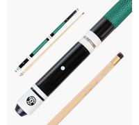 Jonny 8 Ball Hardwood 4 Piece Adjustable Snooker Pool Cue & 4 x 11mm Screw Tips (Green)