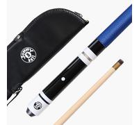Jonny 8 Ball Hardwood 4 Piece Adjustable Snooker Pool Cue and Padded Soft Case with 4 x 11mm Screw Tips (Blue)