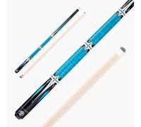 Jonny 8 Ball HARPOON 58 Inch 2 Piece Centre Joint American Pool Cue with Birch Shaft and 13mm Layered Leather Tip (Blue Cue Only)