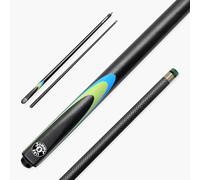 Jonny 8 Ball Inferno 57 Inch 2 Piece Centre Joint Graphite Fibreglass Low Deflection Snooker and Pool Cue with 9.5mm Layered Green Tip (Silver)