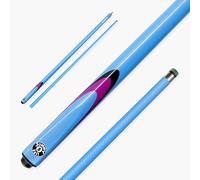 Jonny 8 Ball Inferno 57 Inch 2 Piece Centre Joint Graphite Fibreglass Low Deflection Snooker and Pool Cue with 9.5mm Layered Green Tip (Neon Blue)