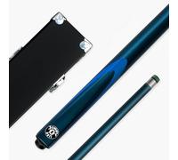 Jonny 8 Ball Inferno 57 Inch 2 Piece Centre Joint Graphite Fibreglass Snooker and Pool Cue and Case Set with 9.5mm Layered Green Tip and Black Hard Case (Blue with Hard Case)