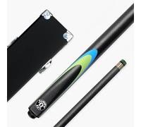 Jonny 8 Ball Inferno 57 Inch 2 Piece Centre Joint Graphite Fibreglass Snooker and Pool Cue and Case Set with 9.5mm Layered Green Tip and Black Hard Case (Silver with Hard Case)