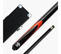 Jonny 8 Ball Inferno 57 Inch 2 Piece Centre Joint Graphite Fibreglass Snooker and Pool Cue and Case Set with 9.5mm Layered Green Tip and Black Hard Case (Black with Hard Case)