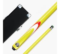 Jonny 8 Ball Inferno 57 Inch 2 Piece Centre Joint Graphite Fibreglass Snooker and Pool Cue and Case Set with 9.5mm Layered Green Tip and Black Hard Case (Yellow)