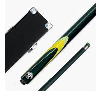 Jonny 8 Ball Inferno 57 Inch 2 Piece Centre Joint Graphite Fibreglass Snooker and Pool Cue and Case Set with 9.5mm Layered Green Tip and Black Hard Case (Dark Green)
