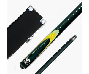 Jonny 8 Ball Inferno 57 Inch 2 Piece Centre Joint Graphite Fibreglass Snooker and Pool Cue and Case Set with 9.5mm Layered Green Tip and Black Hard Case (Dark Green)