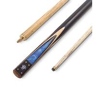 Jonny 8 Ball 2pc BLUE MARBLE Matching Ash Centre Joint Snooker and English Pool Cue with 9mm Tip (BLUE)
