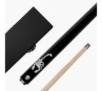 Jonny 8 Ball SCORPION 57 Inch 2 Piece Centre Joint Ash Snooker Pool Cue and Case Set with 9mm Tip and Hard Case (Black with Black Case)