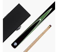 Jonny 8 Ball SNIPER 57 Inch 2 Piece Centre Joint English Pool Cue and Case Set 8mm Pro Leather Tip with Black Hard Classic Attache Case (Green)