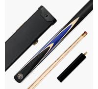 Jonny 8 Ball SNIPER 57 Inch 3/4 Jointed English Pool Cue and Case Set 8mm Pro Leather Tip with Black Hard Plastic Ends Case and 6 Inch Mini Butt Extension (Blue)
