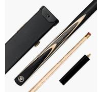 Jonny 8 Ball SNIPER 57 Inch 3/4 Jointed English Pool Cue and Case Set 8mm Pro Leather Tip with Black Hard Plastic Ends Case and 6 Inch Mini Butt Extension (Grey)
