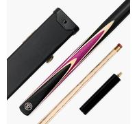 Jonny 8 Ball SNIPER 57 Inch 3/4 Jointed English Pool Cue and Case Set 8mm Pro Leather Tip with Black Hard Plastic Ends Case and 6 Inch Mini Butt Extension (Purple)