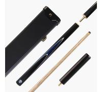 Jonny 8 Ball SNIPER 57 Inch ¾ Jointed English Pool Cue and Case Set 8mm Pro Leather Tip with Black Hard Plastic Ends Case and 6 Inch Mini Butt Extension (Blue)