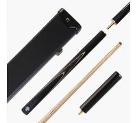Jonny 8 Ball SNIPER 57 Inch ¾ Jointed English Pool Cue and Case Set 8mm Pro Leather Tip with Black Hard Plastic Ends Case and 6 Inch Mini Butt Extension (Grey)
