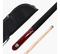 Jonny 8 Ball Torpedo 48 Inch 2 Piece Centre Joint Junior Kids Snooker and English Pool Cue with 9.5mm Tip (Red Torpedo Cue with Soft Case)