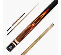 Jonny 8 Ball Traditional Range 57 Inch 3/4 Jointed Snooker English Pool Cue with 9mm tip + 6 Inch Mini Butt (Red Yellow Explosion)