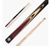 Jonny 8 Ball Traditional Range 57 Inch 3 Piece Centre Jointed Length Adjustable Snooker Pool Cue 9mm Tip - Shorten to 44 Inch (Redwood Half Moon)