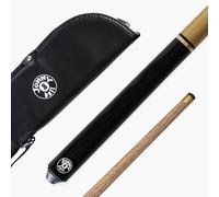 Jonny 8 Ball TRIAD 57 Inch 3 Piece Length Adjustable Snooker and Pool Cue and Case Set 9.5mm Tip Black Soft Case - Shorten to 47 Inches (Gold and Black)