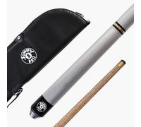 Jonny 8 Ball TRIAD 57 Inch 3 Piece Length Adjustable Snooker and Pool Cue and Case Set 9.5mm Tip Black Soft Case - Shorten to 47 Inches (Silver)