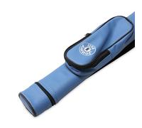 Jonny 8 Ball Two Tone Oval Snooker Pool Cue Case - Holds One 2-Piece Centre Jointed Cue, Removable Accessory Pocket (Blue)