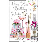 Jonny Javelin Age 18th Birthday Card - Pink Cocktail and Champagne 9" x 6.25"