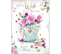 Jonny Javelin Beautiful Wife On Our Anniversary Card - Flowers & Chocs