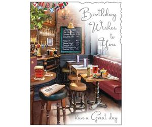 Jonny Javelin Birthday Card for Him, Traditional Pub Design | Embossed Foil Finish, Illustrated Insert, Made in the UK